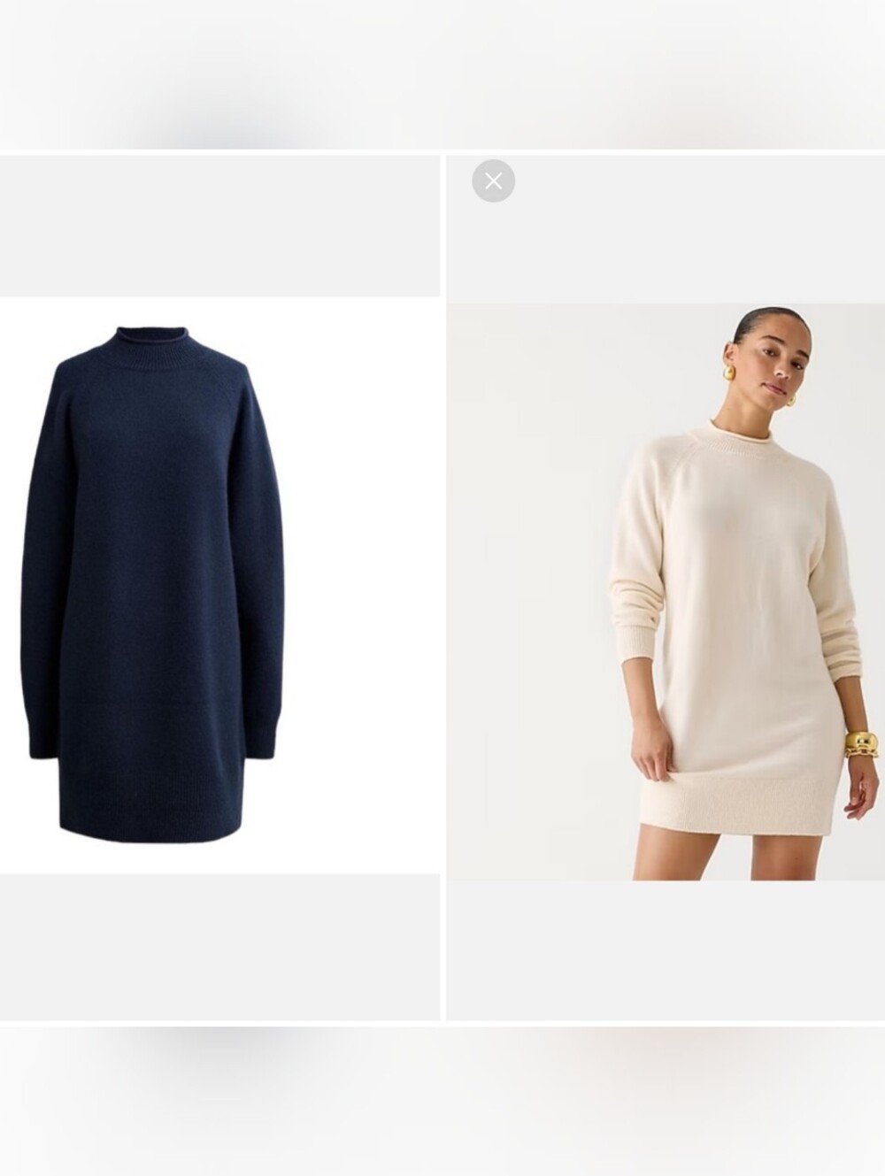 J Crew Cashmere Rollneck™ sweater-dress BY321 Size S Navy